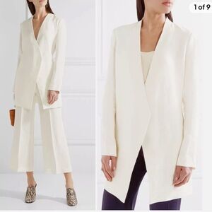 Theory Winola Linen Drape Blazer White. Size 4.
